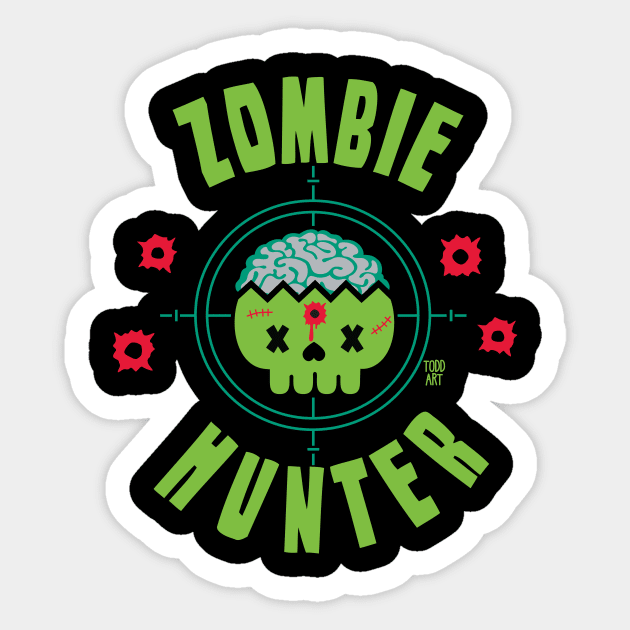 ZOMBIE HUNTER Sticker by toddgoldmanart